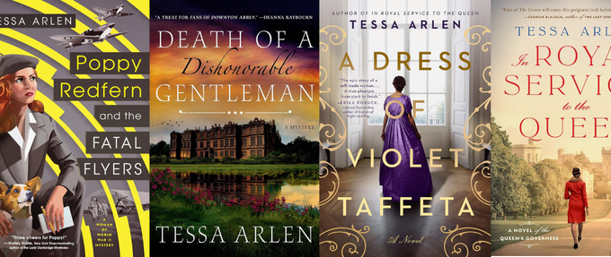 collage of tessa arlen historical mystery books