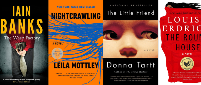 collage of covers of books featuring kid narrators