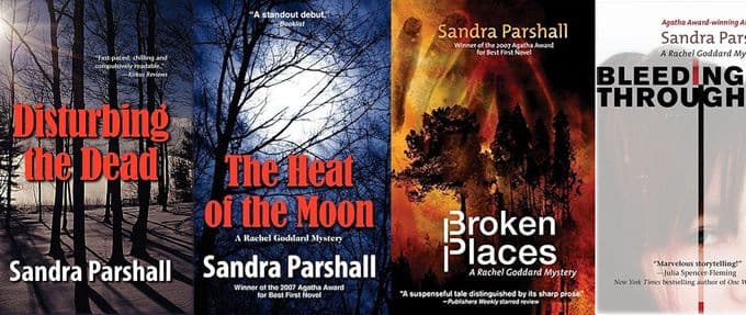 colllage of author sandra parshall's books